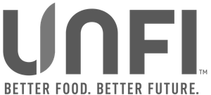 The UNFI logo in gray capital letters, with the tagline Better Food. Better Future. written below in smaller gray text.