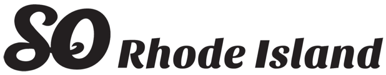 Logo with the stylized letters SO in bold script, followed by the words Rhode Island in a modern font, all in black text on a white background.